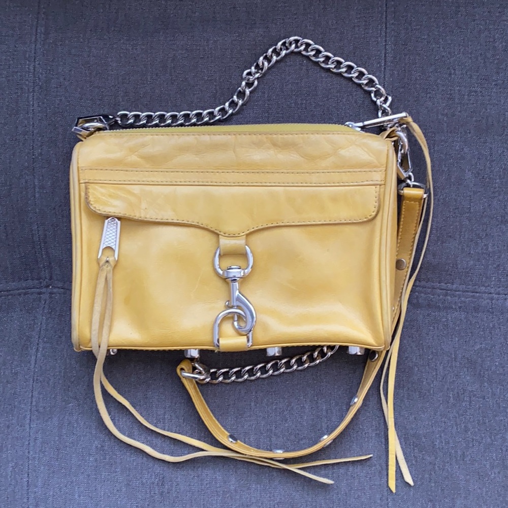 Yellow leather Rebecca Minkoff crossbody purse
